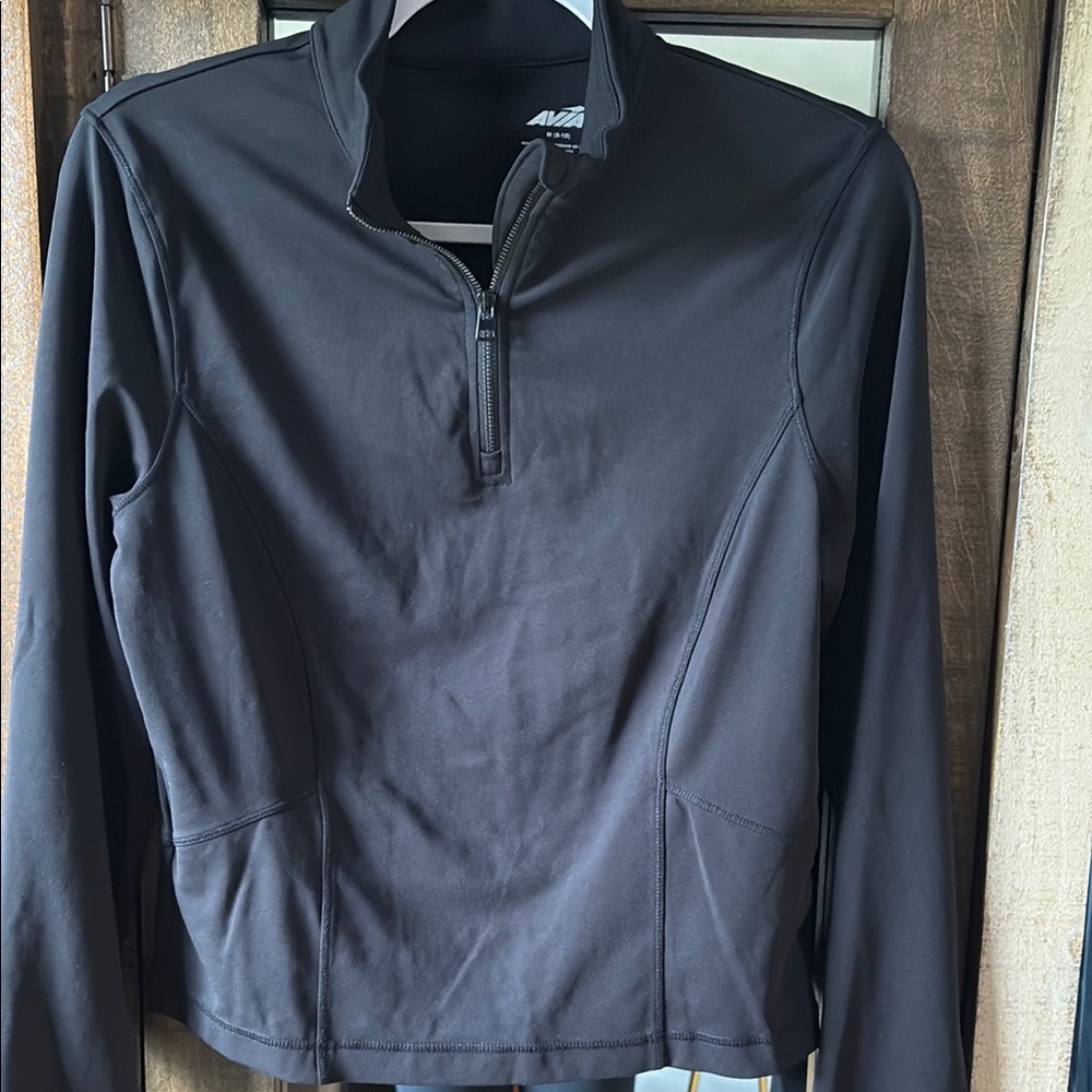 Avia Black Quarter-Zip Top